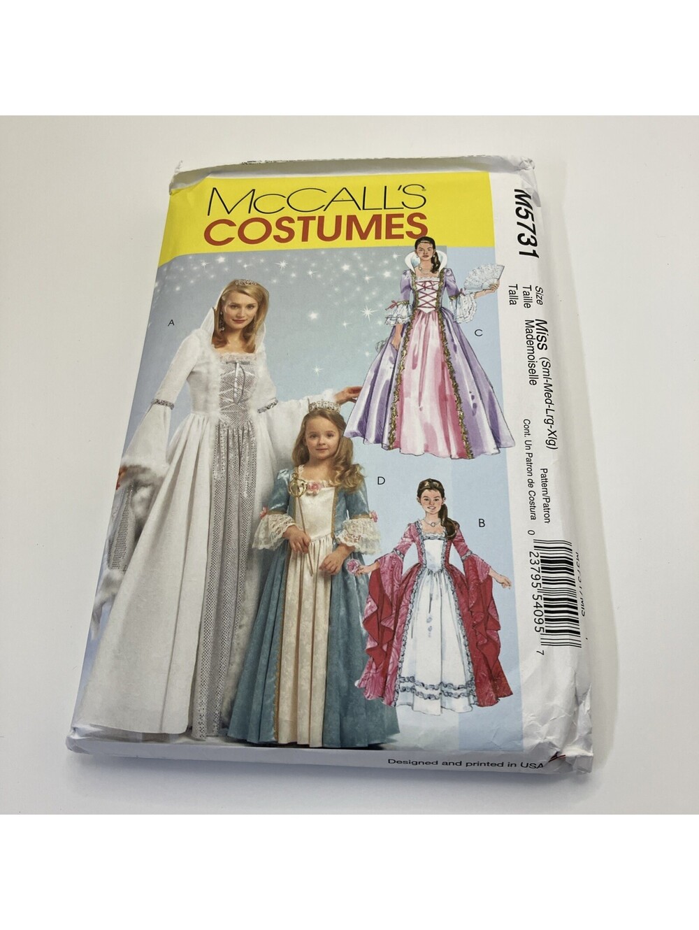 McCalls Princess Costume Sewing Pattern 5731 Misses Size S M L XL UNCUT